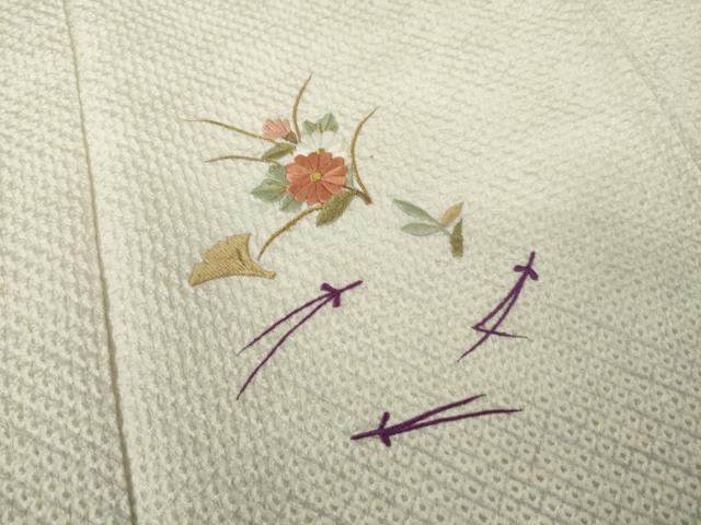 平和屋着物●色留訪問着　総絞り　刺繍　草花文　暈し染め　正絹　逸品　AABK0121ck