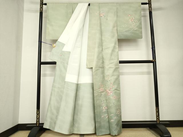平和屋着物●本場大島紬　染大島　訪問着　枝花文　彩り華　正絹　逸品　AABK0122ck