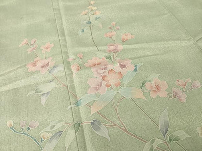 平和屋着物●本場大島紬　染大島　訪問着　枝花文　彩り華　正絹　逸品　AABK0122ck
