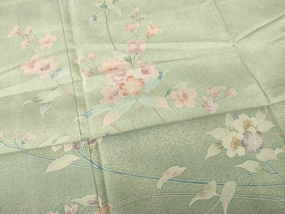平和屋着物●本場大島紬　染大島　訪問着　枝花文　彩り華　正絹　逸品　AABK0122ck