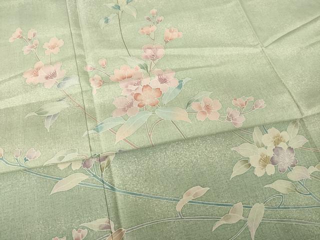 平和屋着物●本場大島紬　染大島　訪問着　枝花文　彩り華　正絹　逸品　AABK0122ck