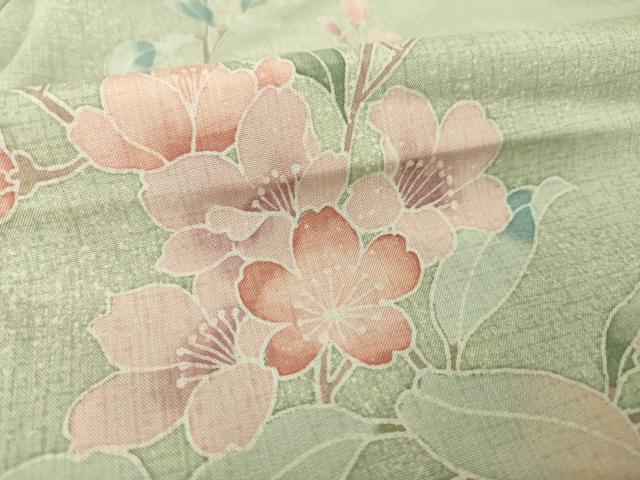 平和屋着物●本場大島紬　染大島　訪問着　枝花文　彩り華　正絹　逸品　AABK0122ck