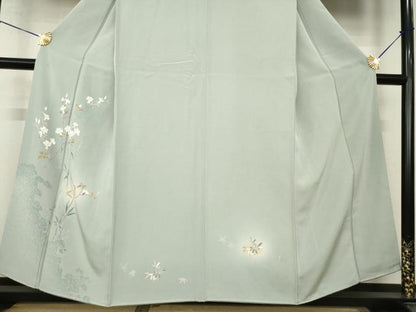 平和屋着物●訪問着　枝花文　暈し染め　健勝苑扱い　正絹　逸品　AABK0123ck