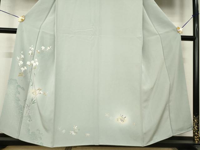 平和屋着物●訪問着　枝花文　暈し染め　健勝苑扱い　正絹　逸品　AABK0123ck