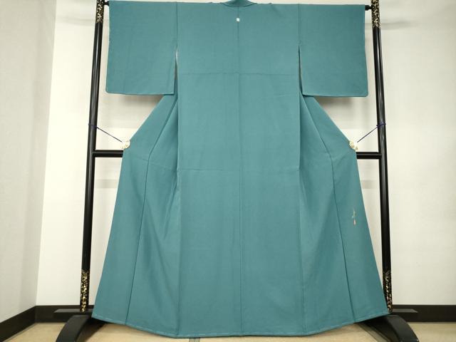 平和屋着物●本草木染作家　瑞鳳　色無地　高麗納戸色　正絹　逸品　AABK0124ck