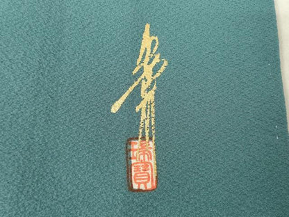 平和屋着物●本草木染作家　瑞鳳　色無地　高麗納戸色　正絹　逸品　AABK0124ck
