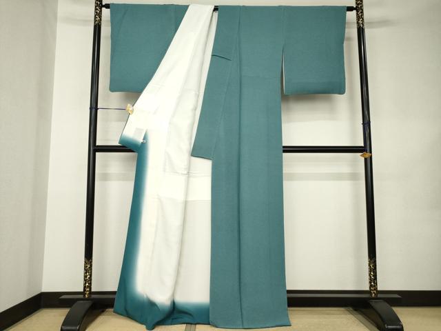 平和屋着物●東京染伝統工芸士　金田昇 　江戸小紋　横縞　さが美扱い　正絹　逸品　AABK0126ck