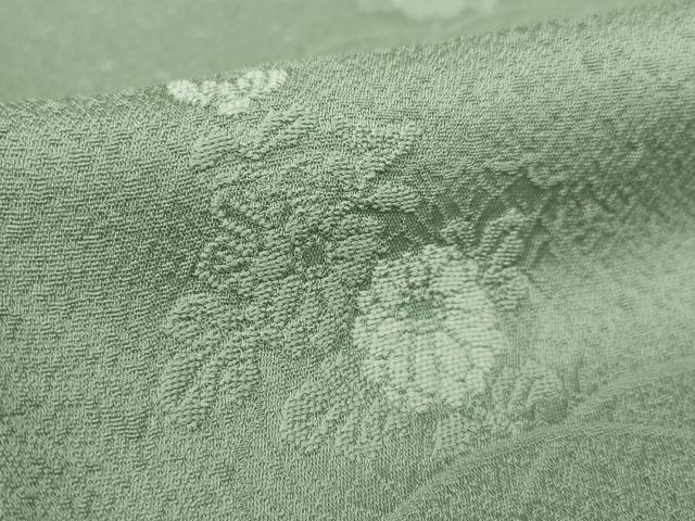平和屋着物●本加賀友禅作家　柿本市郎　小紋　芝花文　山鳩色　正絹　逸品　AABK0127ck