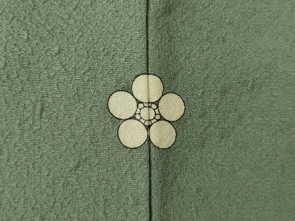 平和屋着物●本加賀友禅作家　柿本市郎　小紋　芝花文　山鳩色　正絹　逸品　AABK0127ck