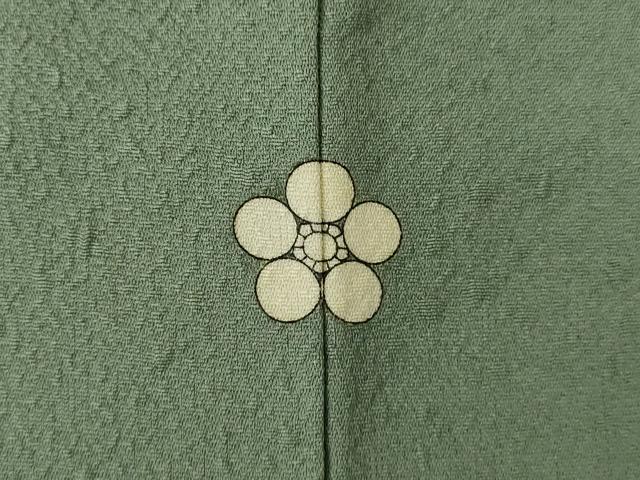 平和屋着物●本加賀友禅作家　柿本市郎　小紋　芝花文　山鳩色　正絹　逸品　AABK0127ck