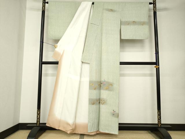 平和屋着物●訪問着　橘　金彩　正絹　逸品　AABK0128ck