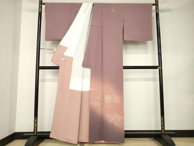 平和屋着物●訪問着　総刺繍　中国三大刺繍　スワトウ刺繍　汕頭刺繍　正倉院花文　暈し染め　金糸　正絹　逸品　AABK0133ck