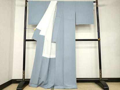 平和屋着物●上質な色無地　ワンポイント　秘色色　正絹　逸品　AABK0134ck