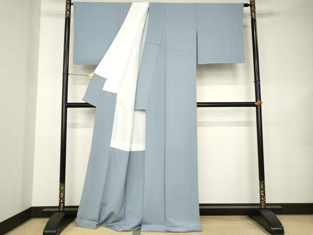 平和屋着物●上質な色無地　ワンポイント　秘色色　正絹　逸品　AABK0134ck