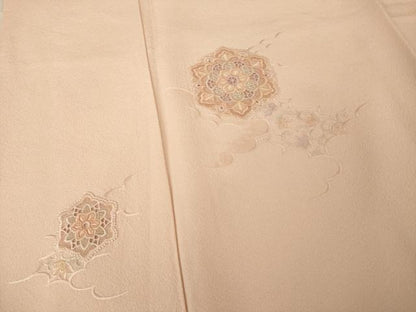 平和屋着物●色留訪問着　総刺繍　中国三大刺繍　スワトウ刺繍　汕頭刺繍　正倉院花文　正絹　逸品　AABK0135ck