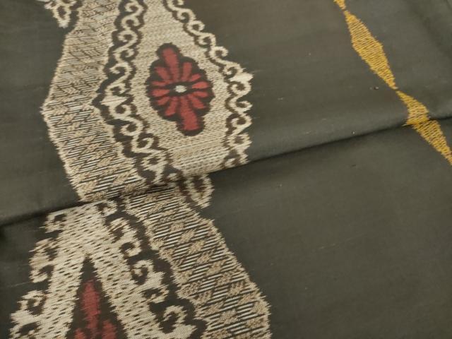 平和屋着物●本場大島紬　花菱文　正絹　逸品　AABK0137ck