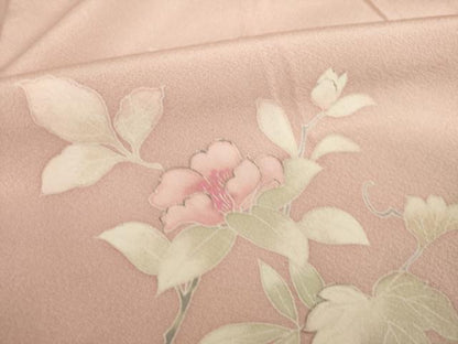 平和屋着物●訪問着　友禅　刺繍　舞花文　暈し染め　金彩　正絹　逸品　AABK0139ck