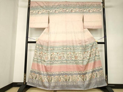 平和屋着物●訪問着　作家物　古代壁画文様　正絹　逸品　AABK0140ck