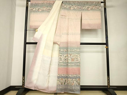 平和屋着物●訪問着　作家物　古代壁画文様　正絹　逸品　AABK0140ck