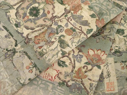 平和屋着物●訪問着　作家物　古代壁画文様　正絹　逸品　AABK0140ck