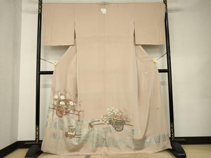 平和屋着物●松尾光琳　色留袖　花車文　正絹　逸品　AABK0145ck