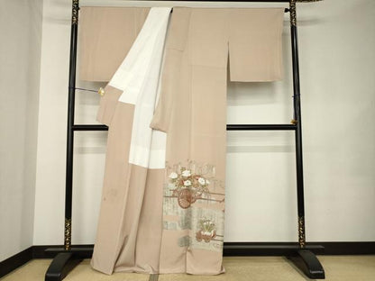 平和屋着物●松尾光琳　色留袖　花車文　正絹　逸品　AABK0145ck
