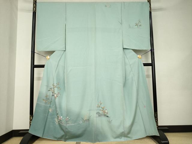 平和屋着物●訪問着　友禅　作家物　風景文　暈し染め　正絹　逸品　AABK0146ck
