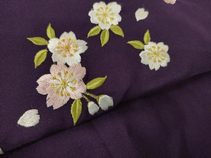 平和屋着物●女性　行灯袴　総刺繍　舞桜文　洗える着物　AABK0148ck