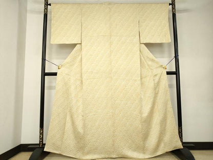 平和屋着物●上質な小紋　総絞り　立波文　正絹　逸品　AABK0151ck
