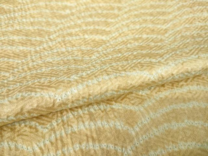 平和屋着物●上質な小紋　総絞り　立波文　正絹　逸品　AABK0151ck