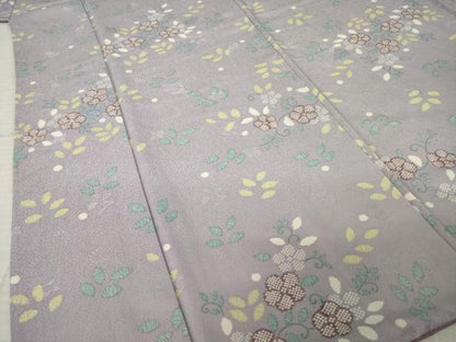 平和屋着物●上質な小紋　花唐草文　正絹　逸品　AABK0155ck