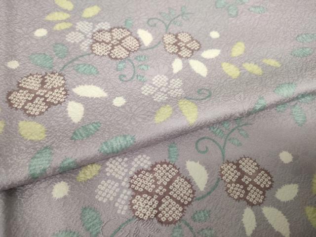 平和屋着物●上質な小紋　花唐草文　正絹　逸品　AABK0155ck
