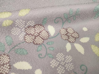平和屋着物●上質な小紋　花唐草文　正絹　逸品　AABK0155ck