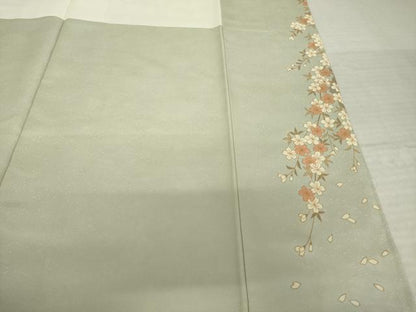 平和屋着物●訪問着　扇面花文　金彩　正絹　逸品　AABK0158ck
