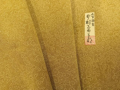 平和屋着物●重要無形文化財　人間国宝　中村勇二郎　江戸小紋　国宝平等院雲中供養菩薩像五十二　正絹　逸品　AABK0163ph