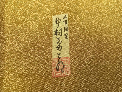 平和屋着物●重要無形文化財　人間国宝　中村勇二郎　江戸小紋　国宝平等院雲中供養菩薩像五十二　正絹　逸品　AABK0163ph