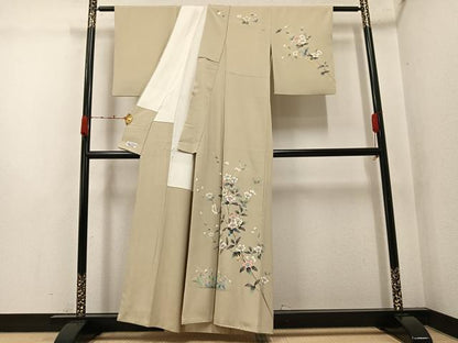平和屋着物●本加賀友禅作家　和泉衛知　訪問着　枝花文　やまと誂製　正絹　逸品　AABK0164ph