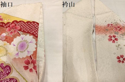 平和屋着物●豪華振袖　刺繍　花尽くし　暈し染め　金銀彩　銀通し地　正絹　逸品　AABK0166ph