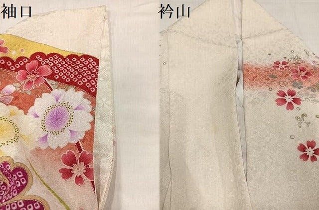 平和屋着物●豪華振袖　刺繍　花尽くし　暈し染め　金銀彩　銀通し地　正絹　逸品　AABK0166ph