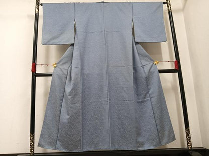 平和屋着物●お召　流水文　正絹　逸品　AABK0167ph