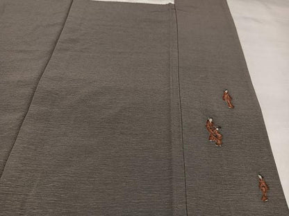 平和屋着物●摺友禅　横塚賢治　訪問着　刺繍　人物風景文　暈し染め　金糸　正絹　逸品　AABK0168ph