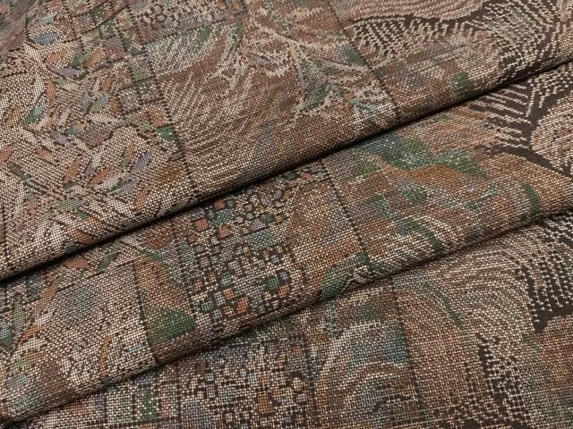 平和屋着物●本場大島紬　9マルキ　立波草木文　正絹　逸品　AABK0171ph