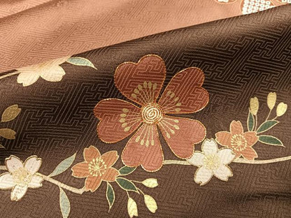平和屋着物●訪問着　駒刺繍　草花文　暈し染め　金彩　ますいわ屋扱い　正絹　逸品　AABK0176ph