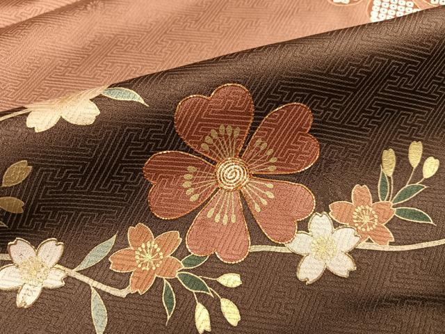 平和屋着物●訪問着　駒刺繍　草花文　暈し染め　金彩　ますいわ屋扱い　正絹　逸品　AABK0176ph