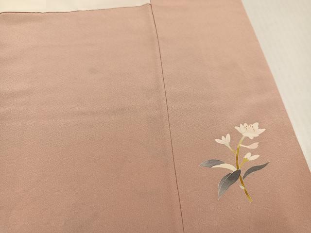 平和屋着物●京加賀友禅　百貫石峰　訪問着　草花文　暈し染め　正絹　逸品　AABK0181ph