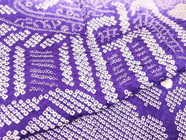 平和屋着物●豪華振袖　総絞り　御所車花文　正絹　逸品　AABK0183ph