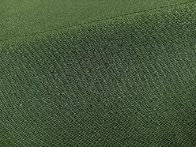 平和屋着物●男性　紬　色無地　老竹色　正絹　逸品　AABK0184ph