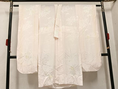平和屋着物●振袖用長襦袢　無双仕立て　花地紋　暈し染め　正絹　逸品　AABK0186ph