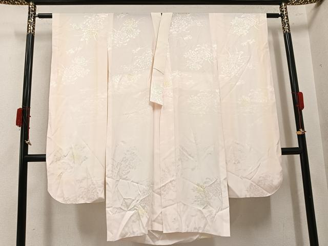 平和屋着物●振袖用長襦袢　無双仕立て　花地紋　暈し染め　正絹　逸品　AABK0186ph