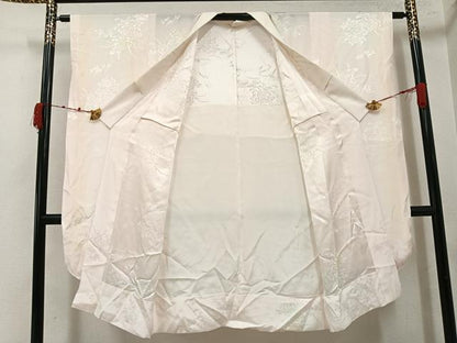 平和屋着物●振袖用長襦袢　無双仕立て　花地紋　暈し染め　正絹　逸品　AABK0186ph